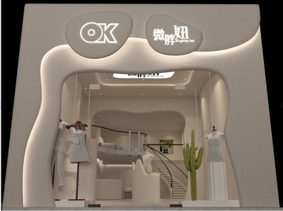 韩式服装店铺门头创意设计 融合自然元素与现代家具风格